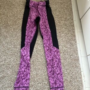 Ivivva Black and Pink Patterned Leggings